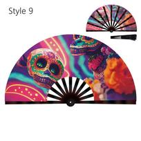 Ten Inch Fluorescent fan Foldable UV Glow Tai Chi Fan Stage Performance Dance Craft Gifts Kung Fu Folding Fan