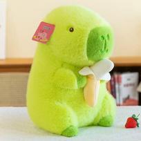 23cm Cute Green Banana Capybara Plush Toy Kawaii Stuffed Animal Fluffly Fatty Capybara Doll Throw Pillow for Girls Gifts Deco žalia