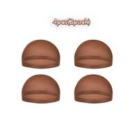 4pcs Red brown Wig Cap Elastic Breathable Invisible Wig Caps Perfect For Professional Use,2pcs/Pack
