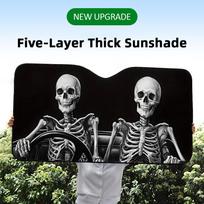 Skull Print Driving Sun Visor Foldable Universal Car Windshield Sun Shade UV Protection Heat Insulation Foldable Cover