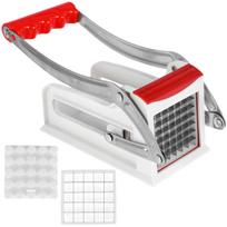 Manual Potato Cutter French Fry Cutter Stainless Potato Chipper Cucumber Carrot Manual Food Slicer Kitchen Cutter Potato Tool raudona