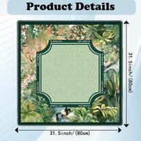 Mahjong Mat For Table Tropical Plants Vintage Anti-Slip 80x80cm Poker Card Board Table Cover For Tile Games Home Dorm Apartment žalia