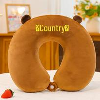 New U-Shaped Cartoon Memory Foam Neck Pillow for Car and Airplane Travel 30cm