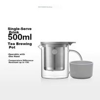 Buydeem Glass Cup, Large Capacity Teapot for Office And Home Use, Heat-Resistant Glass Tea Brewing Utensil