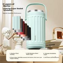 TAFUCO Insulated Lunch Box 24-Hour 316L Stainless Steel Student Bento Box Multi-Layer Compartment Work Lunch Container T0255