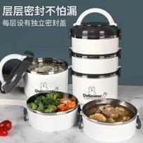 Beisesi 304 Stainless Steel Three-Layer Lunch Box, Insulated Meal Container, Large Capacity Bento Box for Office Workers, Layered Food Bucket, 2.4L
