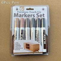 Guangna Permanent Wood Furniture Repair Marker Pen Eco-friendly 6 Colors 2.8-3.0mm Tip Oblique Brush Woodworking Home Repair juoda