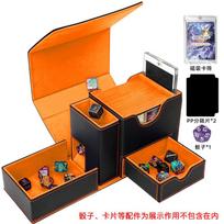 Card box display window trading card new PU leather window opening card box Dice Tower 100+storage box Commander Game King PTCG