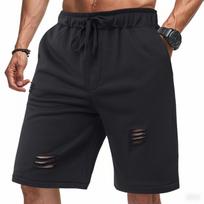 Men's Ripped Loose Fit Cloth Athletic Shorts L juoda