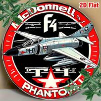 Vintage F Phantom II Aircraft Aluminum Sign D Flat Metal Wall Art Durable Retro Airplane Decor for Home Garage Man Cave Aviati 20x20cm(8x8inch)
