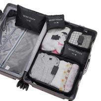 6Pcs/Set Foldable Packing Cubes Bag Large Capacity Outdoor Packing Organizer  Socks juoda