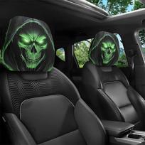 2 vnt. Elastingi sėdynės galvos atramos apsaugai Kaukolės raštas Automobilio interjero apdailos dangtelis Automobilio stilius Style C