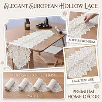 Lace Tablecloth with Cutwork Pattern, European Table Runner and Placemats Set for Dining Table One Size balta