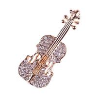 Smeigtukas Smuikas Cirkonio akmenukai Papuošalas Blizgus Gitara Smeigtukas Drabužių Aksesuarai auksinė