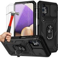 Protective Case - PROSHOP - for Samsung A32 5G - Tempered Glass - Shockproof - Black - 2 Tempered Glasses juoda