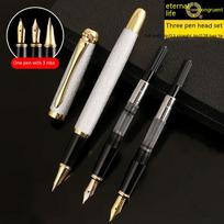 Trijų dalių rašiklių rinkinys, skirtas mokiniams praktikuoti kaligrafiją, įsisavinti rašalą, keisti rašalo maišelius, rašyti meną, biuro rašikliai Three pen heads 0.38-0.5-0.8