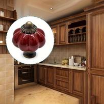 Retro Ceramic Cabinet Handles 12pcs - Deep Red Pumpkin Design 1.381.50 Inches, Ideal for Furniture Decoration on Drawers, Cabinets & Closets Red Pumpkin Handle