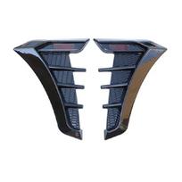 Universal Gloss Black Car Fender Side Intake Air Wing Grille Vent Cover Trim 2x