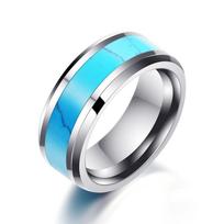 8MM nerūdijančio plieno natūralaus turkio žiedas Madingas pareiškimas Unisex papuošalas No. 5