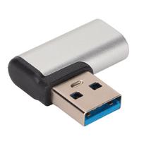 90 Degree USB 3.0 to Type C Adapter 3A 10GBPS USB Left Angle Adapter for Mobile Phones Tablets Hard DrivesSilver sidabras