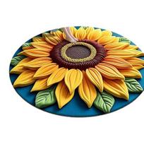 Yousheng Floor Mat Large Size Non-Slip Backing Plush Rug 3D Sunflower Design Door Mat Living Room Bathroom Kitchen Decoration 70cm I