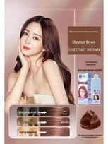 2026 Plant-Based Hair Dye for Gray Coverage, Black & Brown Shades, Tea & Coffee Infusion, Chestnut Brown with Rice Fragrance.