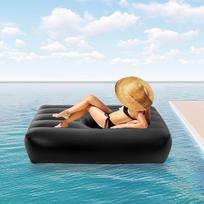 Post Surgery Recovery Air Mattress with Hole, PVC Inflatable Bed for Home & Hospital Use, Black Rectangular Airbed, 0.35mm PVC juoda