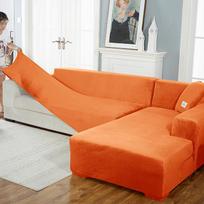 Prabangus aksominis sofos užvalkalas L formos Elastingas užvalkalas Apsauga nuo dulkių Draugiškas augintiniams Kampinės sofos užvalkalai Armchair Protector 2seater 140-185cm smėlis