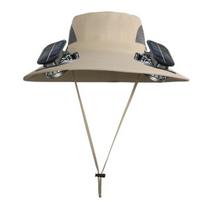 2Pcs Summer Hat with Dual Solar Fans USB Charging Wide Brim Outdoor Fishing Hat Breathable Cooling Sun Protection Hat C