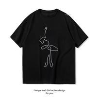 BALLERINA LINE ART Ballet dancer tutu ballet life Classic TShirt Women Unisex Casual cotton graphic t shirts Creative S