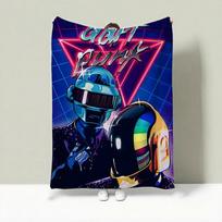 Band D-Daft Punk Throw Lightweight 240g Flannel Blanket Soft Skin-friendly for Summer Cooling 75cmx90cm