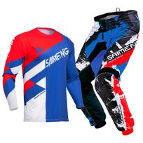 Vaikiški motokroso marškinėliai, kelnės, žali, juodi, 3, 4, 5, 6, 7, 8, 9, 10 metų, visureigių kostiumas, mėlynas, oranžinis, enduro, krosas, berniukas ir mergaitė. M-22
