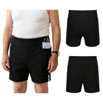 Adaptiškos šortai šlapimo nutekėjimui suaugusiems Unisex Neslystanti juosta Apatiniai su kišenėmis nefrostomijos maišeliui Komfortas XS pilka