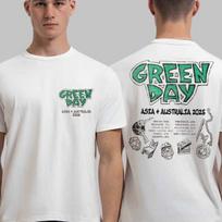 Green Day 2025 turo Azijoje ir Australijoje prekyba Smoth turo balti unisex marškinėliai Unisex marškinėliai XL white