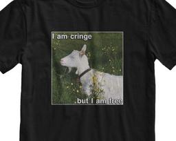 Cringe Goat Meme T-Shirt: Funny Sarcastic Y2K Streetwear M