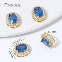 18K Gold Plated Oval CZ Spacer Beads,Multicolor Crystal Beads,Halo Setting Beads For DIY Bracelet Necklace Making Findings 1 piece