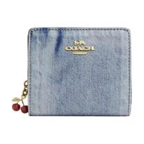 COACH Užsegama piniginė Džinsinė su odine pinigine Moteriška Šviesiai Indigo One Size indigo