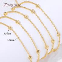 18K Gold Plated Brass Beads Chains For Jewelry Making,DIY Necklaces Bracelets Bulk Chain Accessories,Chain Fittings 1 Meter