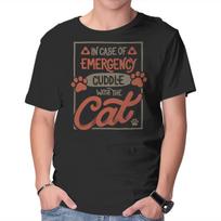 Unisex Crew Neck T-Shirt Cuddle With The Cat Graphic Short Sleeve Casual Tee XXXL