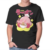Unisex Crew Neck T-Shirt Kirby Star Ramen Graphic Short Sleeve Casual Tee XL