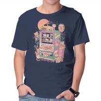 Unisex Crew Neck T-Shirt Cat Vending Machine Graphic Short Sleeve Casual Tee XXL