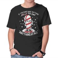 Unisex Crew Neck T-Shirt Speak Only Jolly Things Graphic Short Sleeve Casual Tee L