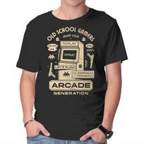 Unisex Crew Neck T-Shirt Arcade Gamers Graphic Short Sleeve Casual Tee S