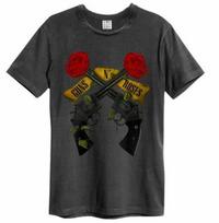 Amplified Guns N Roses Shooting Roses Mens Charcoal T Shirt Guns N Roses Tee S