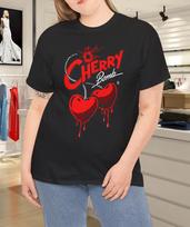 Men's and Women's T-shirts Cherry Bomb Dripping Heart Graphic T-Shirt M