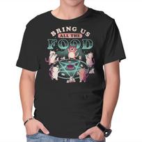Unisex Crew Neck T-Shirt Bring Us All the Food Graphic Short Sleeve Casual Tee XS