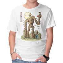 Unisex Crew Neck T-Shirt The Robot In The Sky Graphic Short Sleeve Casual Tee XS