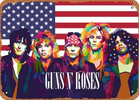 Guns N Roses Rock Metal Tin Sign Poster Vintage Art Wall Decor 20x30cm（7.8x11.8inch）