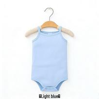 Unisex grynos medvilnės kūdikio šliaužtinukas - vasarinis plonas liemenės tipo bodis 6-9 Months šviesiai mėlyna spalva