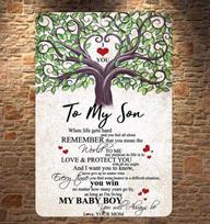 To My Son Love Mom Aluminum Metal Sign x Motivational InspirationalAluminum 20x30cm（7.8x11.8inch）
